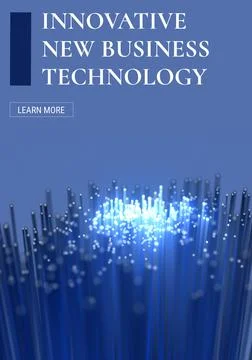 Composition of technology services text over glowing cables Stock Illustration