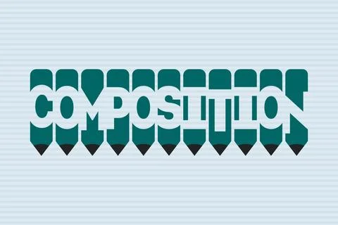 Composition text with Pen symbol creative ideas design Illustrazione stock