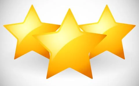 Composition of Three Bright Yellow Stars Stock Illustration