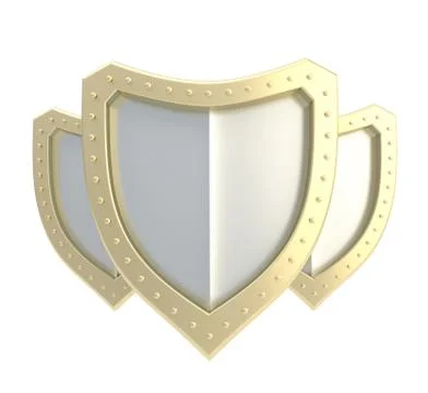 Composition of three shields isolated イラスト素材