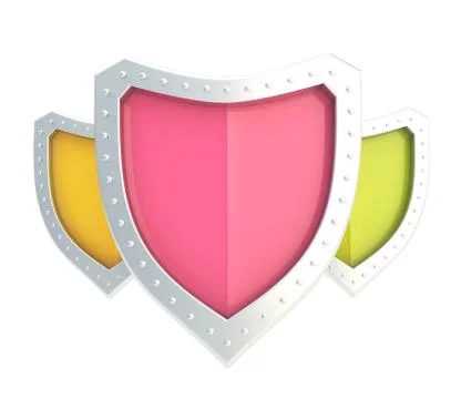Composition of three shields isolated イラスト素材