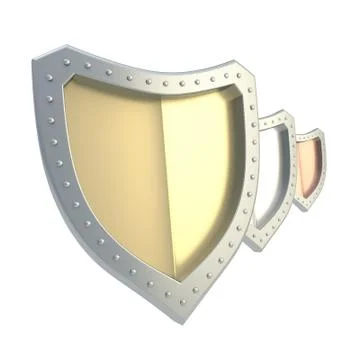 Composition of three shields isolated 스톡 일러스트