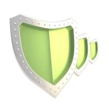 Composition of three shields isolated Stockillustratie