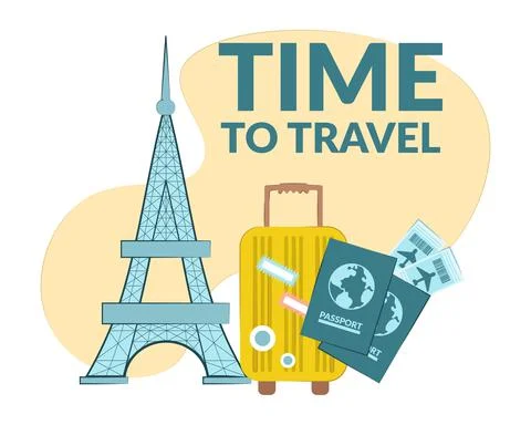 Composition time to travel. 스톡 일러스트