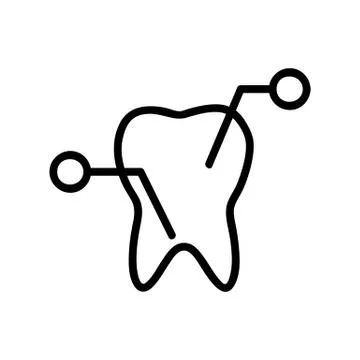 The composition of the tooth icon vector. Isolated contour symbol illustration Ilustración de archivo