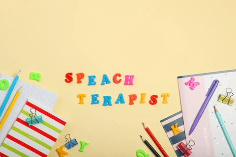 Composition on the topic of speech therapy. speech problems Stock-Fotos