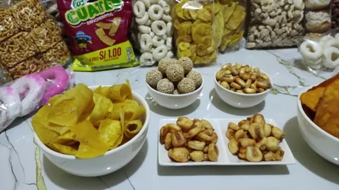 Composition of traditional snacks in Peru 動画素材 284644591
