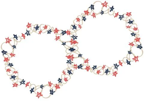 Composition of two frames with american flag stars and colours with copy space Stock Illustration