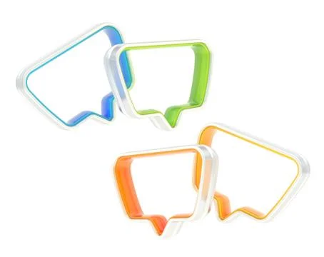 Composition of two text bubbles Stock Illustration