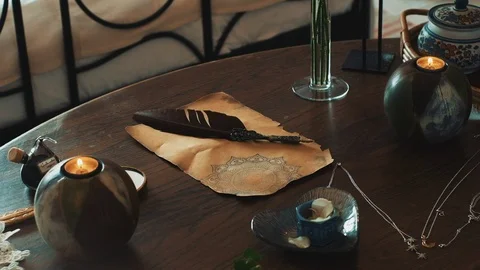 Composition Of Two Wedding Rings. Accessories For Writing A Vow. Video stock 108593573