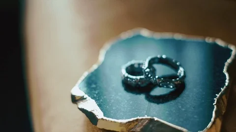 Composition Of Two Wedding Rings. Video stock 106092825