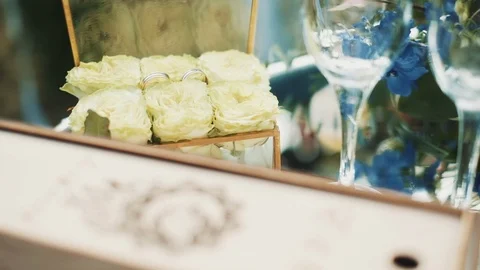 Composition Of Two Wedding Rings. Stock-Footage 108574749