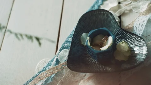 Composition Of Two Wedding Rings. Video stock 108577492