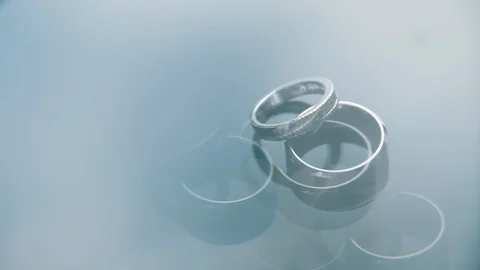 Composition Of Two Wedding Rings. Stock Footage 109225677