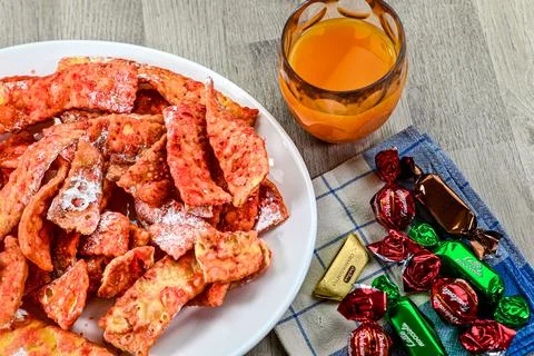 Composition of typical carnival cake Foto stock