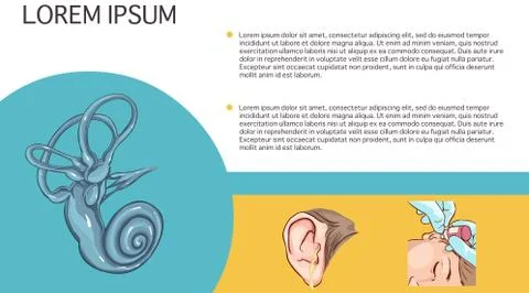 The composition of the use of ear discharge and ear drops Stock Illustration