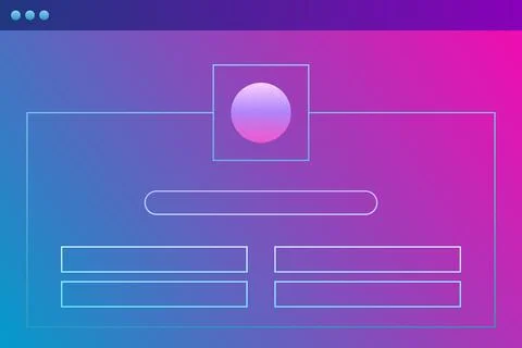 Composition with user interface element. Browser window flat vector illustration Stock Illustration