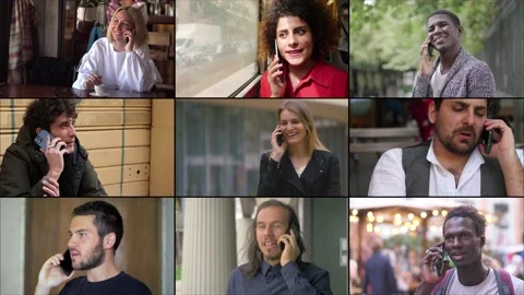 Composition of using smartphones in everyday life. Talking with friends Stock Footage 219424116