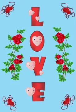 Composition for valentine's day, Stock Illustration