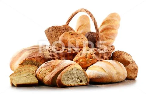 Composition with variety of baking products on wooden table Stock Photos