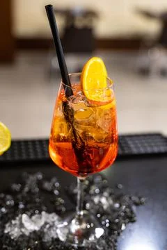 Composition of various coktails on the counter Foto stock