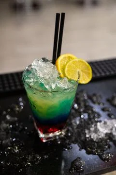 Composition of various coktails on the counter Stock Photos