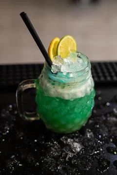 Composition of various coktails on the counter Stock Photos