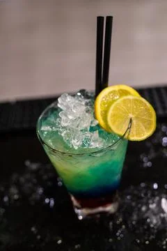 Composition of various coktails on the counter Stock Photos