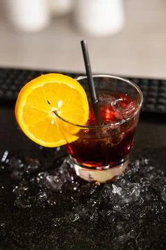 Composition of various coktails on the counter Stock Photos