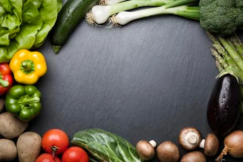 Composition of various vegetables and copyspace. Foto stock