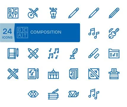 Composition Vector Icon Arsenal with 24 High Resolution Bold Line Pixel Ali.. Stock Illustration