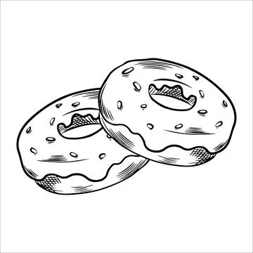 Composition with vector sweets, donut. Donut for menus, decor, elements Stock Illustration