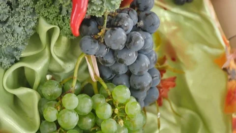 Composition with vegetables and fruits Stock Footage 77030894