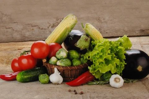 Composition with vegetables Stock Photos