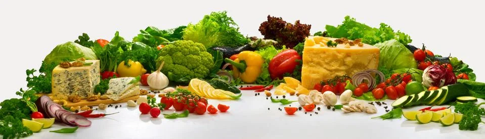 Composition with vegetables on a white background Stock Photos