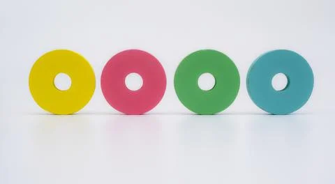 Composition with vibrant Four circle shape, symbolizing order and structure.. Stock Photos