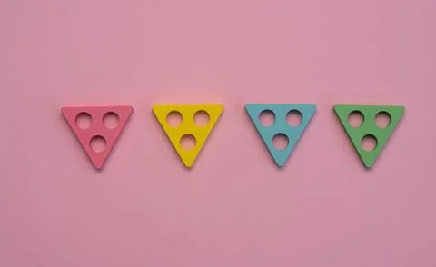 Composition with vibrant triangle shapes symbolizing order and structure. F.. Foto stock