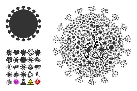 Composition Virus Shell Icon of Infection Viruses Illustrazione stock