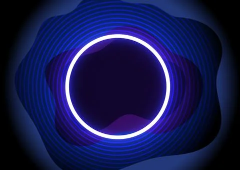 Composition with vivid neon light and cutout effect. 3d vector illustration Stock-Illustration