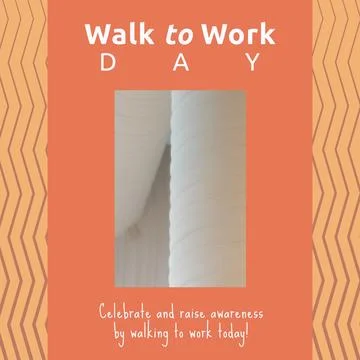 Composition of walk to work day text and copy space on patterned background 写真素材