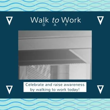 Composition of walk to work day text and copy space on patterned background 写真素材