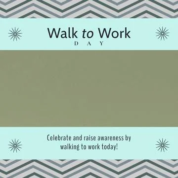 Composition of walk to work day text and copy space on patterned background 写真素材