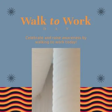 Composition of walk to work day text and copy space on patterned background 写真素材