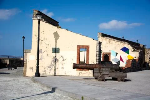 Composition with wall, sky and ground 2 Stock Photos
