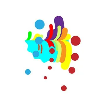 Composition waterfall, tropical made of various rounded shapes in color Stock Illustration