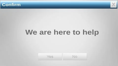 Composition of we are here to help text on grey backrgound Illustrazione stock
