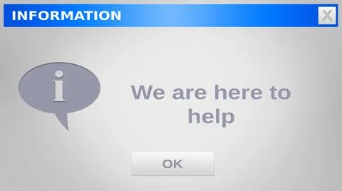 Composition of we are here to help you text on gray background Stock Photos