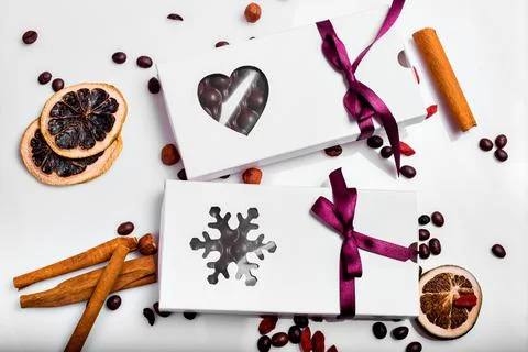 Composition on a white background handmade chocolates Stock Photos