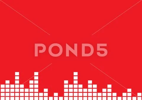 Composition of white block eq frequency meters on red background ~ Clip ...