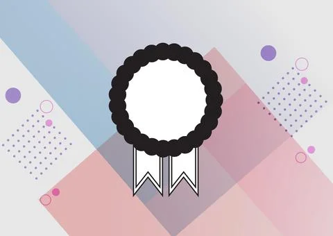 Composition of white copy space in rosette with geometric elements and dots on Ilustración de archivo